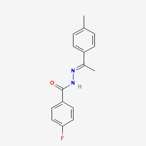 molecular formula C16H15FN2O B3836766 4-fluoro-N'-[1-(4-methylphenyl)ethylidene]benzohydrazide 