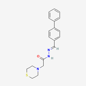 molecular formula C19H21N3OS B3836774 N'-(4-biphenylylmethylene)-2-(4-thiomorpholinyl)acetohydrazide 