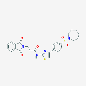 N-{4-[4-(1-azepanylsulfonyl)phenyl]-1,3-thiazol-2-yl}-3-(1,3-dioxo-1,3-dihydro-2H-isoindol-2-yl)propanamide