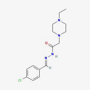 molecular formula C15H21ClN4O B3836803 N'-(4-chlorobenzylidene)-2-(4-ethyl-1-piperazinyl)acetohydrazide 