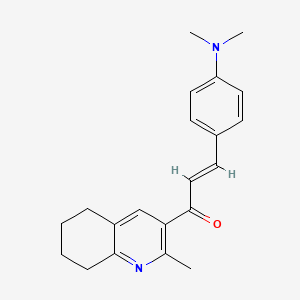 molecular formula C21H24N2O B3836821 3-[4-(dimethylamino)phenyl]-1-(2-methyl-5,6,7,8-tetrahydro-3-quinolinyl)-2-propen-1-one 