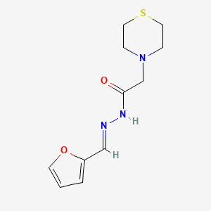 molecular formula C11H15N3O2S B3836822 N'-(2-furylmethylene)-2-(4-thiomorpholinyl)acetohydrazide 