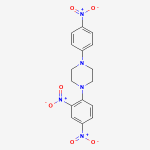 molecular formula C16H15N5O6 B3836840 1-(2,4-dinitrophenyl)-4-(4-nitrophenyl)piperazine 