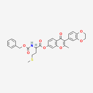 molecular formula C31H29NO8S B3836841 3-(2,3-dihydro-1,4-benzodioxin-6-yl)-2-methyl-4-oxo-4H-chromen-7-yl N-[(benzyloxy)carbonyl]methioninate 