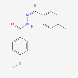 molecular formula C16H16N2O2 B3836847 4-methoxy-N'-(4-methylbenzylidene)benzohydrazide 
