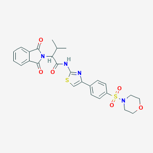 molecular formula C26H26N4O6S2 B383685 2-(1,3-dioxoisoindol-2-yl)-3-methyl-N-[4-(4-morpholin-4-ylsulfonylphenyl)-1,3-thiazol-2-yl]butanamide CAS No. 611194-57-1
