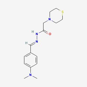 molecular formula C15H22N4OS B3836859 N'-[4-(dimethylamino)benzylidene]-2-(4-thiomorpholinyl)acetohydrazide 
