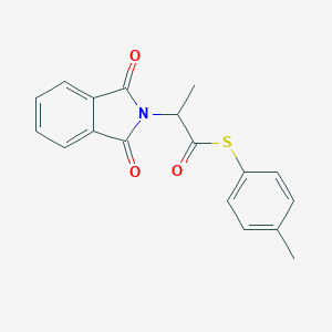 molecular formula C18H15NO3S B383686 S-(4-methylphenyl) 2-(1,3-dioxo-1,3-dihydro-2H-isoindol-2-yl)propanethioate 