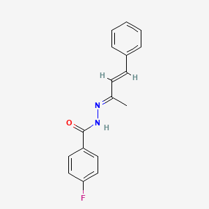 molecular formula C17H15FN2O B3836877 4-fluoro-N'-(1-methyl-3-phenyl-2-propen-1-ylidene)benzohydrazide 