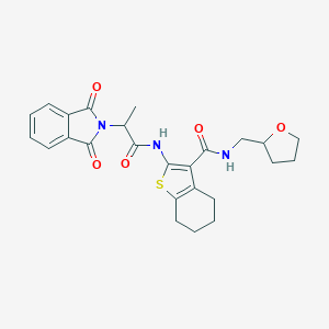 molecular formula C25H27N3O5S B383688 2-[2-(1,3-dioxoisoindol-2-yl)propanoylamino]-N-(oxolan-2-ylmethyl)-4,5,6,7-tetrahydro-1-benzothiophene-3-carboxamide CAS No. 611194-33-3