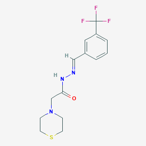 molecular formula C14H16F3N3OS B3836888 2-(4-thiomorpholinyl)-N'-[3-(trifluoromethyl)benzylidene]acetohydrazide 