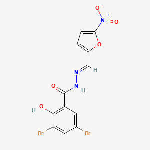 molecular formula C12H7Br2N3O5 B3836894 3,5-dibromo-2-hydroxy-N'-[(5-nitro-2-furyl)methylene]benzohydrazide 