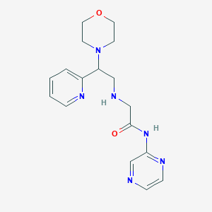 molecular formula C17H22N6O2 B3836899 2-[(2-morpholin-4-yl-2-pyridin-2-ylethyl)amino]-N-pyrazin-2-ylacetamide 