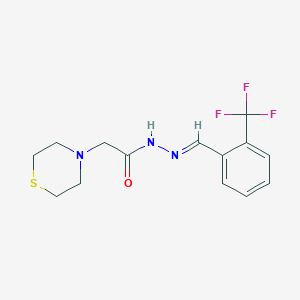 molecular formula C14H16F3N3OS B3836919 2-(4-thiomorpholinyl)-N'-[2-(trifluoromethyl)benzylidene]acetohydrazide 