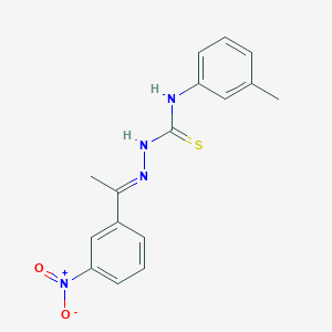 molecular formula C16H16N4O2S B3836926 1-(3-nitrophenyl)-1-ethanone N-(3-methylphenyl)thiosemicarbazone 