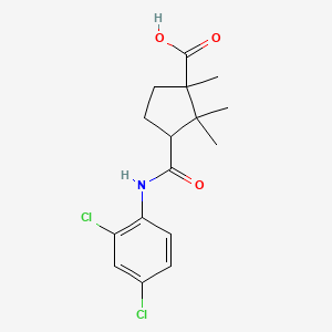 molecular formula C16H19Cl2NO3 B3836928 3-{[(2,4-dichlorophenyl)amino]carbonyl}-1,2,2-trimethylcyclopentanecarboxylic acid 