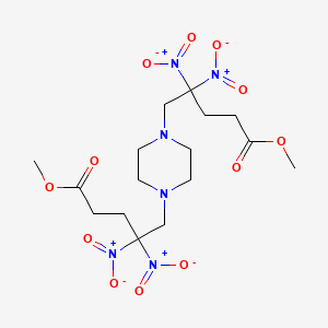 molecular formula C16H26N6O12 B3836940 dimethyl 5,5'-(1,4-piperazinediyl)bis(4,4-dinitropentanoate) 