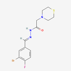 molecular formula C13H15BrFN3OS B3836949 N'-(3-bromo-4-fluorobenzylidene)-2-(4-thiomorpholinyl)acetohydrazide 