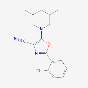 molecular formula C17H18ClN3O B383697 2-(2-Chlorophenyl)-5-(3,5-dimethylpiperidin-1-yl)-1,3-oxazole-4-carbonitrile CAS No. 613651-69-7