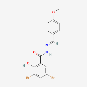 molecular formula C15H12Br2N2O3 B3836996 3,5-dibromo-2-hydroxy-N'-(4-methoxybenzylidene)benzohydrazide 
