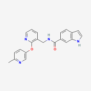 molecular formula C21H18N4O2 B3837002 N-({2-[(6-methyl-3-pyridinyl)oxy]-3-pyridinyl}methyl)-1H-indole-6-carboxamide 