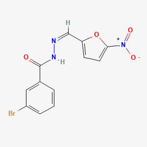molecular formula C12H8BrN3O4 B3837012 3-bromo-N'-[(5-nitro-2-furyl)methylene]benzohydrazide 