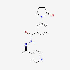 molecular formula C18H18N4O2 B3837026 3-(2-oxo-1-pyrrolidinyl)-N'-[1-(4-pyridinyl)ethylidene]benzohydrazide 