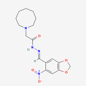 molecular formula C17H22N4O5 B3837064 2-(1-azocanyl)-N'-[(6-nitro-1,3-benzodioxol-5-yl)methylene]acetohydrazide 