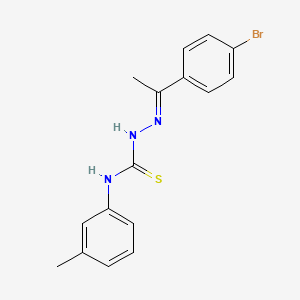 molecular formula C16H16BrN3S B3837076 1-(4-bromophenyl)-1-ethanone N-(3-methylphenyl)thiosemicarbazone 