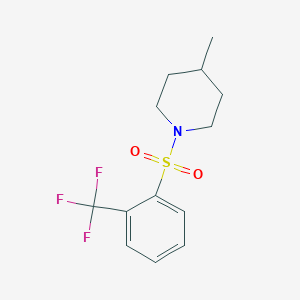 molecular formula C13H16F3NO2S B383708 4-Methyl-1-{[2-(trifluoromethyl)phenyl]sulfonyl}piperidine 