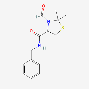 molecular formula C14H18N2O2S B3837093 N-benzyl-3-formyl-2,2-dimethyl-1,3-thiazolidine-4-carboxamide 