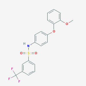 molecular formula C20H16F3NO4S B383710 N-[4-(2-methoxyphenoxy)phenyl]-3-(trifluoromethyl)benzenesulfonamide 