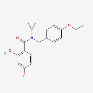 molecular formula C19H20FNO3 B3837103 N-cyclopropyl-N-(4-ethoxybenzyl)-4-fluoro-2-hydroxybenzamide 