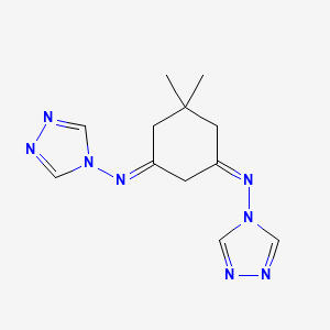 molecular formula C12H16N8 B3837106 N,N'-(5,5-dimethyl-1,3-cyclohexanediylidene)bis(4H-1,2,4-triazol-4-amine) 