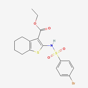 molecular formula C17H18BrNO4S2 B3837112 ethyl 2-{[(4-bromophenyl)sulfonyl]amino}-4,5,6,7-tetrahydro-1-benzothiophene-3-carboxylate 