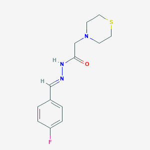 molecular formula C13H16FN3OS B3837119 N'-(4-fluorobenzylidene)-2-(4-thiomorpholinyl)acetohydrazide 