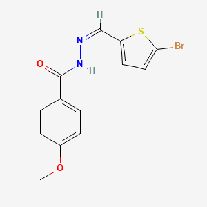 molecular formula C13H11BrN2O2S B3837124 N'-[(5-bromo-2-thienyl)methylene]-4-methoxybenzohydrazide 
