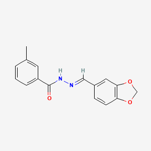 molecular formula C16H14N2O3 B3837218 N'-(1,3-benzodioxol-5-ylmethylene)-3-methylbenzohydrazide 