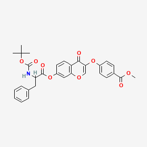 molecular formula C31H29NO9 B3837226 3-[4-(methoxycarbonyl)phenoxy]-4-oxo-4H-chromen-7-yl N-(tert-butoxycarbonyl)phenylalaninate 