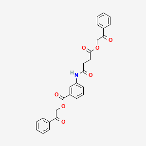molecular formula C27H23NO7 B3837244 2-oxo-2-phenylethyl 3-{[4-oxo-4-(2-oxo-2-phenylethoxy)butanoyl]amino}benzoate 