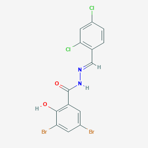 molecular formula C14H8Br2Cl2N2O2 B3837250 3,5-dibromo-N'-(2,4-dichlorobenzylidene)-2-hydroxybenzohydrazide 