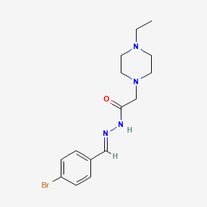 molecular formula C15H21BrN4O B3837261 N'-(4-bromobenzylidene)-2-(4-ethyl-1-piperazinyl)acetohydrazide 