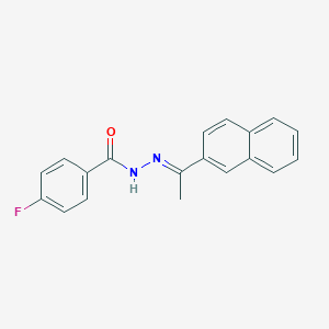 molecular formula C19H15FN2O B3837271 4-fluoro-N'-[1-(2-naphthyl)ethylidene]benzohydrazide 