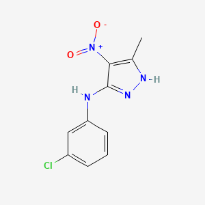 molecular formula C10H9ClN4O2 B3837276 N-(3-chlorophenyl)-3-methyl-4-nitro-1H-pyrazol-5-amine 