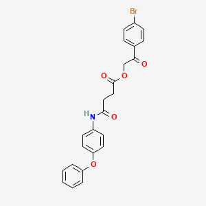 molecular formula C24H20BrNO5 B3837294 2-(4-bromophenyl)-2-oxoethyl 4-oxo-4-[(4-phenoxyphenyl)amino]butanoate 
