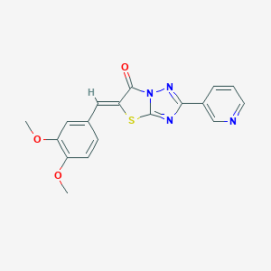 molecular formula C18H14N4O3S B383730 5-(3,4-dimethoxybenzylidene)-2-(3-pyridinyl)[1,3]thiazolo[3,2-b][1,2,4]triazol-6(5H)-one 