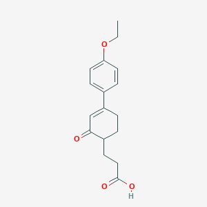 molecular formula C17H20O4 B3837308 3-[4-(4-ethoxyphenyl)-2-oxo-3-cyclohexen-1-yl]propanoic acid 