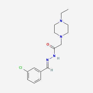 molecular formula C15H21ClN4O B3837310 N'-(3-chlorobenzylidene)-2-(4-ethyl-1-piperazinyl)acetohydrazide 