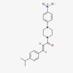 molecular formula C22H25N3O3 B3837320 1-[3-(4-isopropylphenyl)acryloyl]-4-(4-nitrophenyl)piperazine 