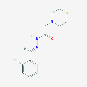 molecular formula C13H16ClN3OS B3837333 N'-(2-chlorobenzylidene)-2-(4-thiomorpholinyl)acetohydrazide 